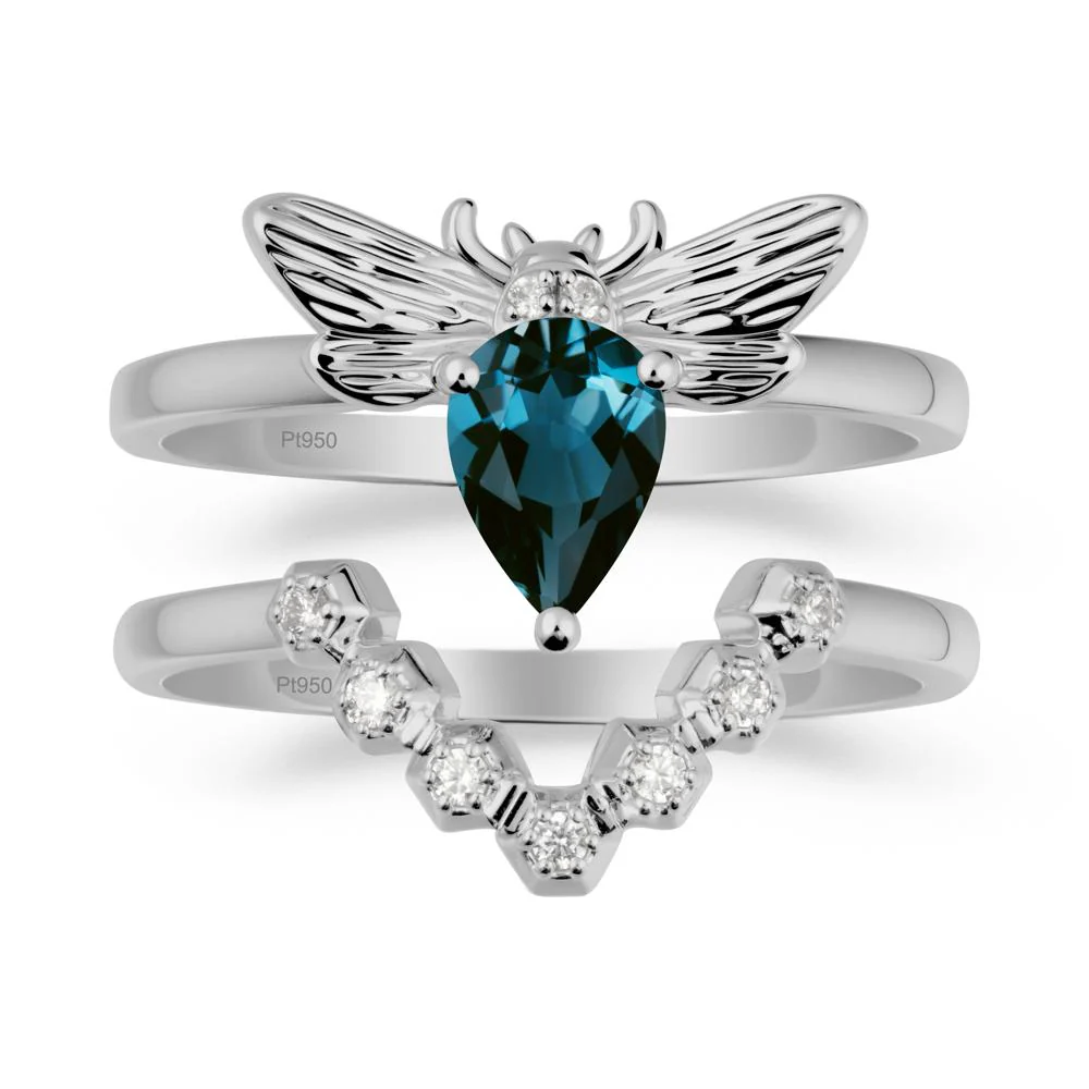 Queen Bee Inspired London Blue Topaz Ring Set - Image 8