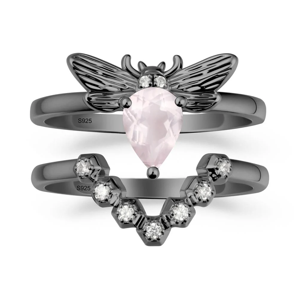 Queen Bee Inspired Rose Quartz Ring Set - Image 7