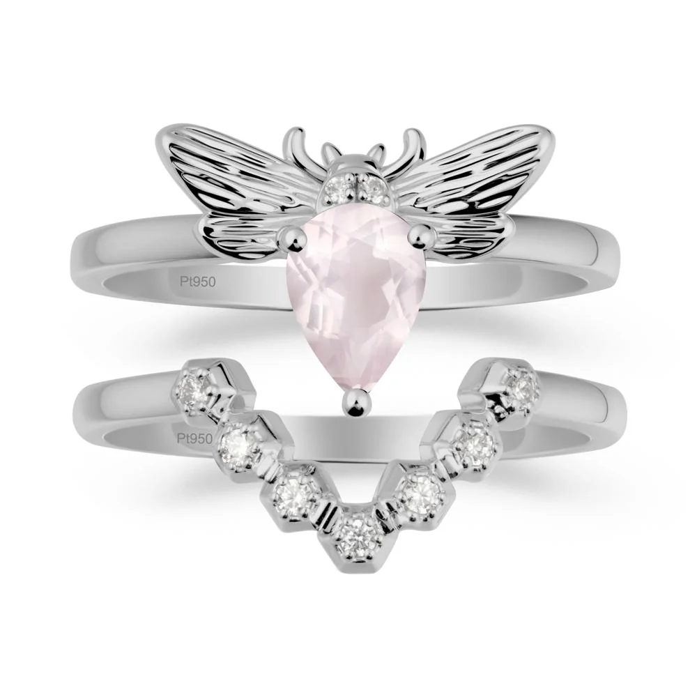 Queen Bee Inspired Rose Quartz Ring Set - Image 8
