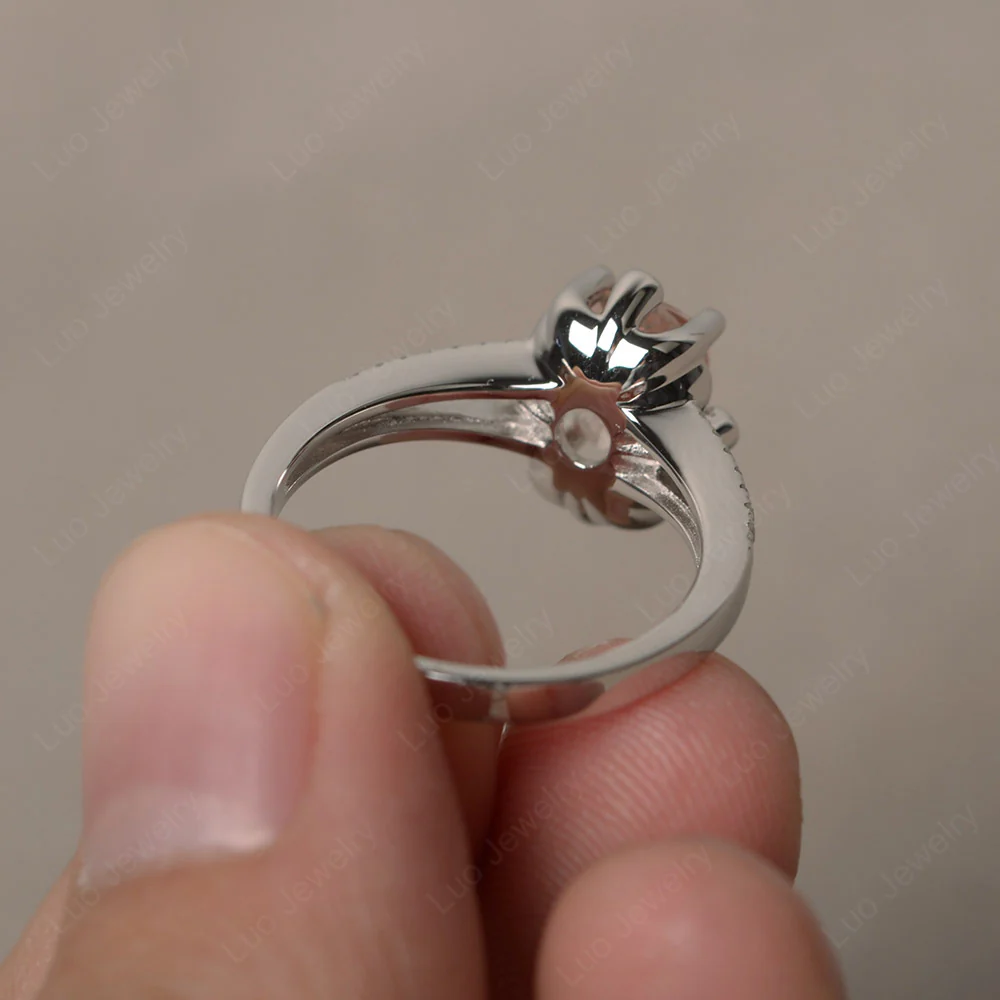 Morganite Rectangle Cushion Engagement Ring - Image 2