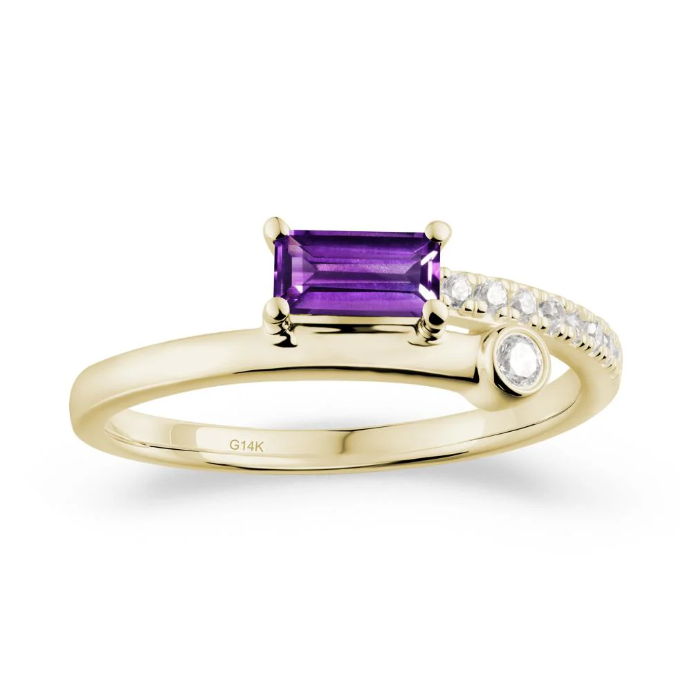 Rectangular Cut Amethyst Anniversary Ring - Image 5