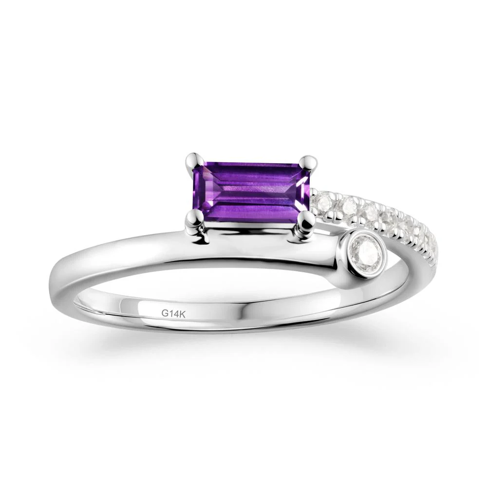 Rectangular Cut Amethyst Anniversary Ring - Image 6