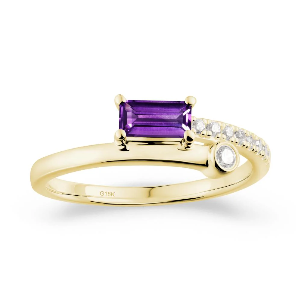 Rectangular Cut Amethyst Anniversary Ring - Image 8