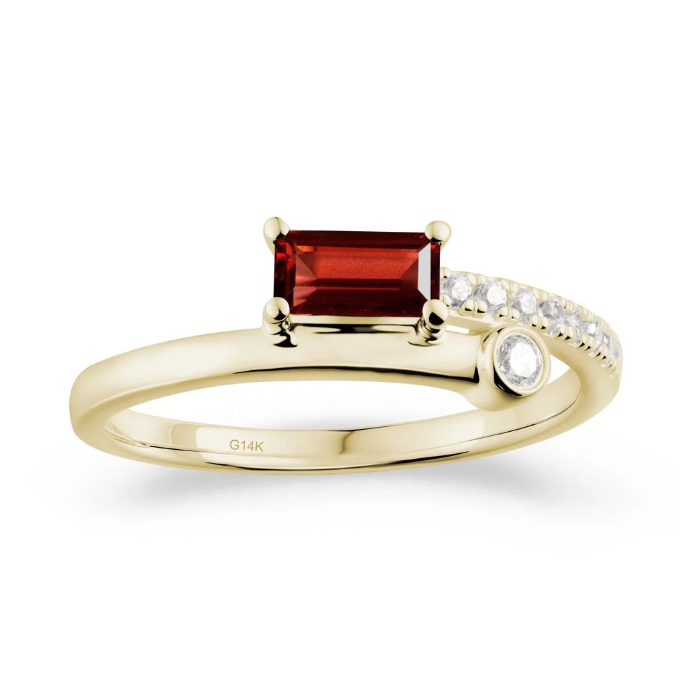 Rectangular Cut Garnet Anniversary Ring