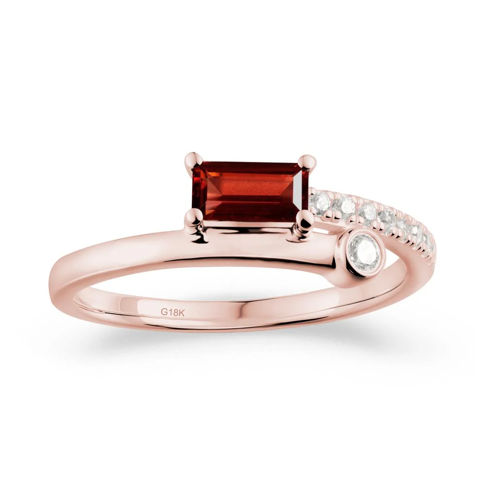 Rectangular Cut Garnet Anniversary Ring - Image 3