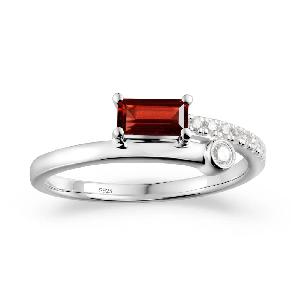 Rectangular Cut Garnet Anniversary Ring - Image 4