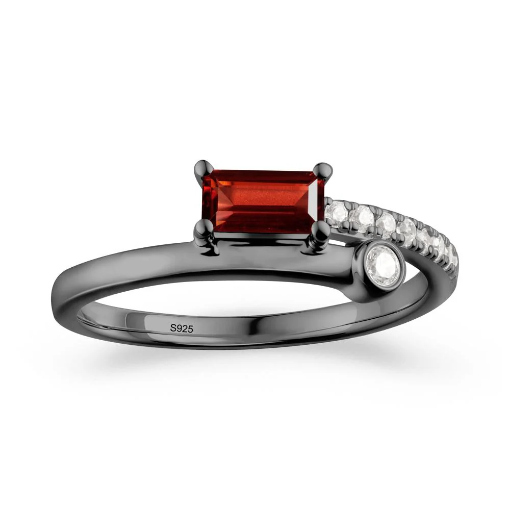 Rectangular Cut Garnet Anniversary Ring - Image 5