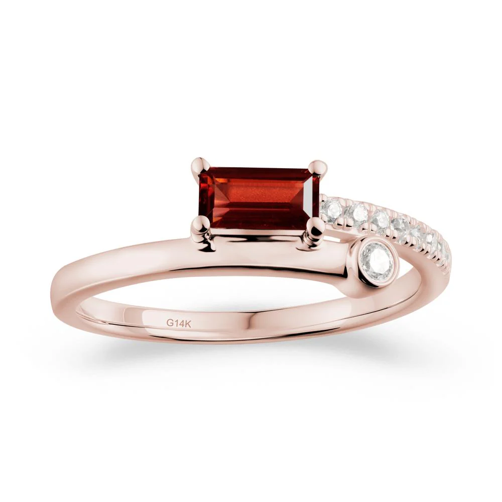 Rectangular Cut Garnet Anniversary Ring - Image 7