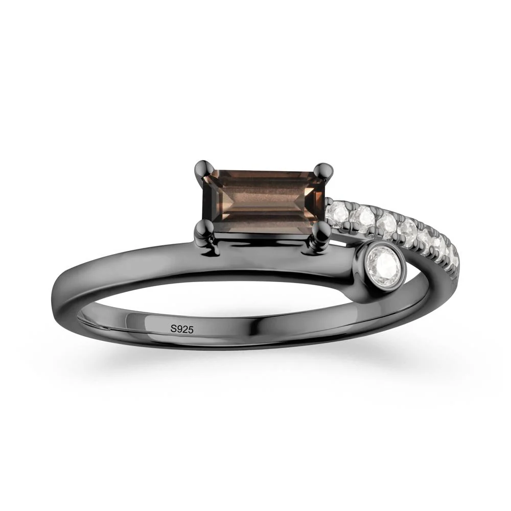 Rectangular Cut Smoky Quartz Anniversary Ring - Image 3