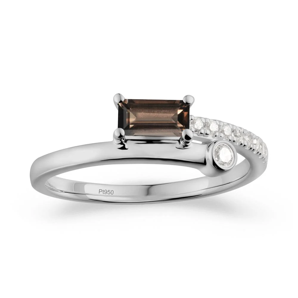 Rectangular Cut Smoky Quartz Anniversary Ring - Image 9