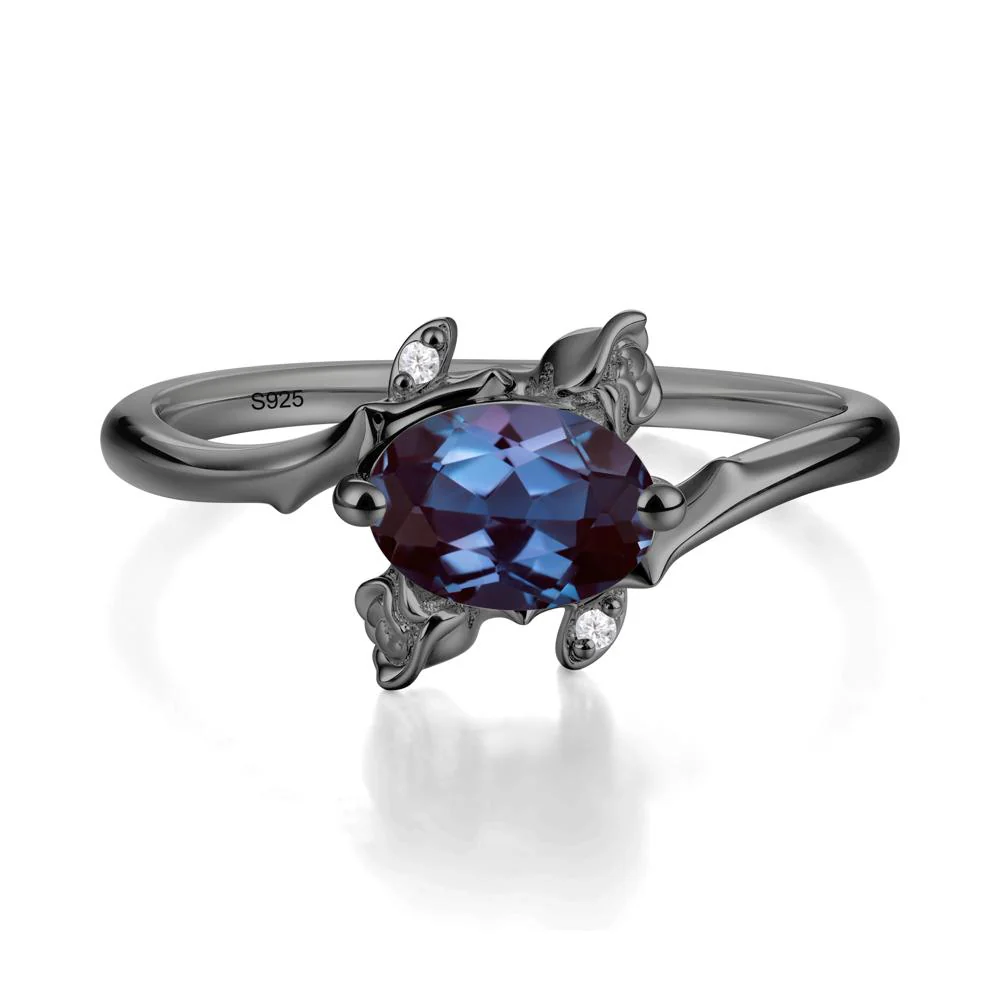 Romantic Floral Alexandrite Ring - Image 5