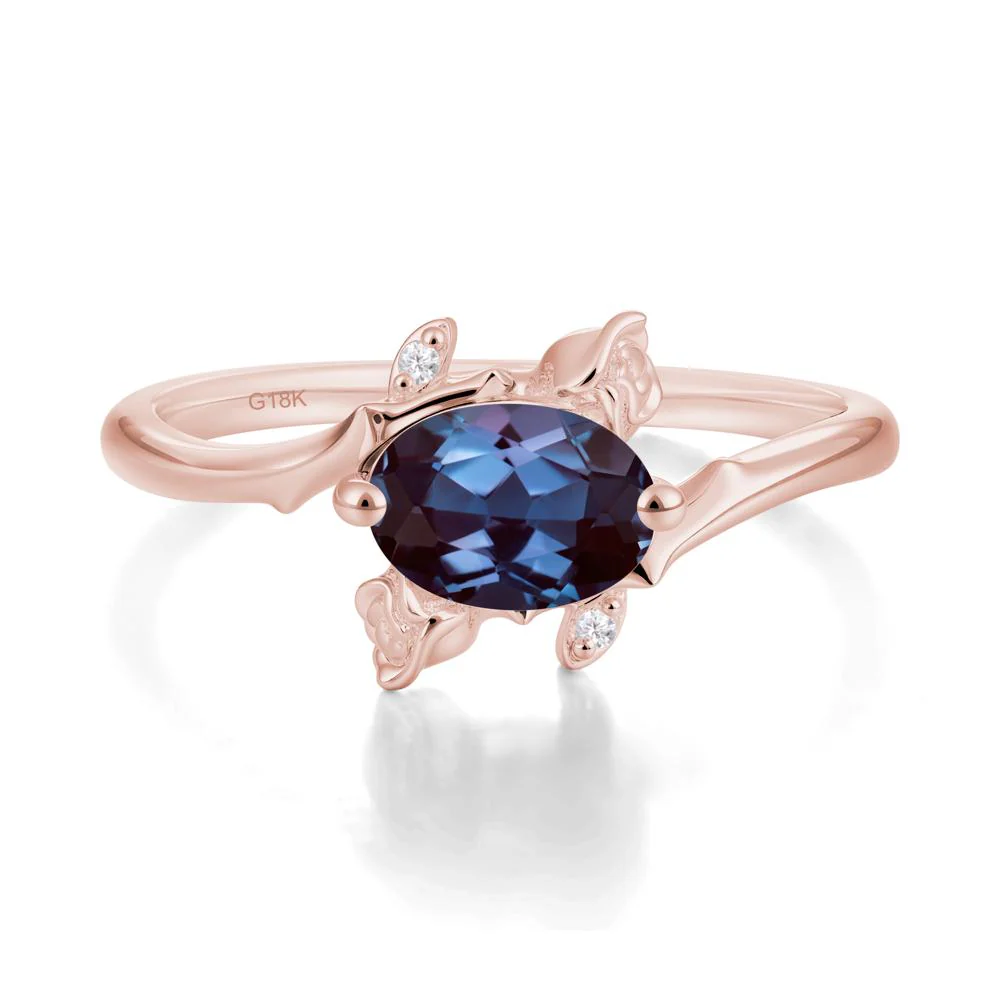 Romantic Floral Alexandrite Ring - Image 7