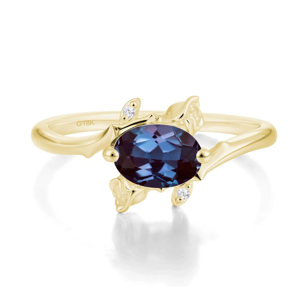 Romantic Floral Alexandrite Ring - Image 8
