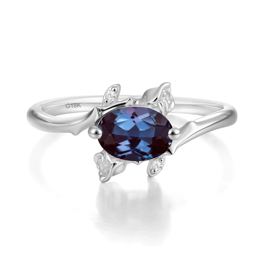 Romantic Floral Alexandrite Ring - Image 9