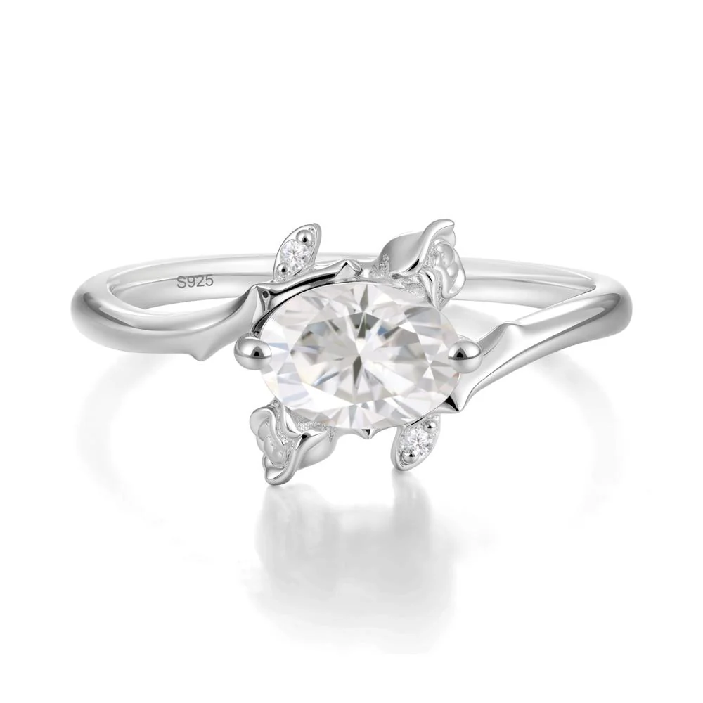 Romantic Floral Moissanite Ring - Image 5