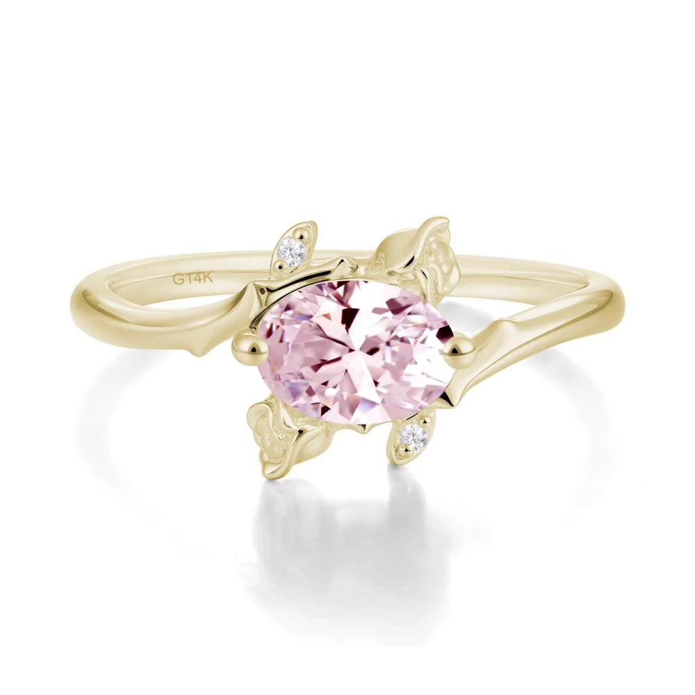 Romantic Floral Pink Cubic Zirconia Ring