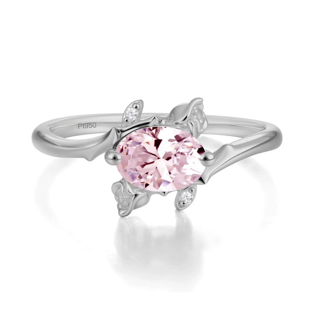 Romantic Floral Pink Cubic Zirconia Ring - Image 3