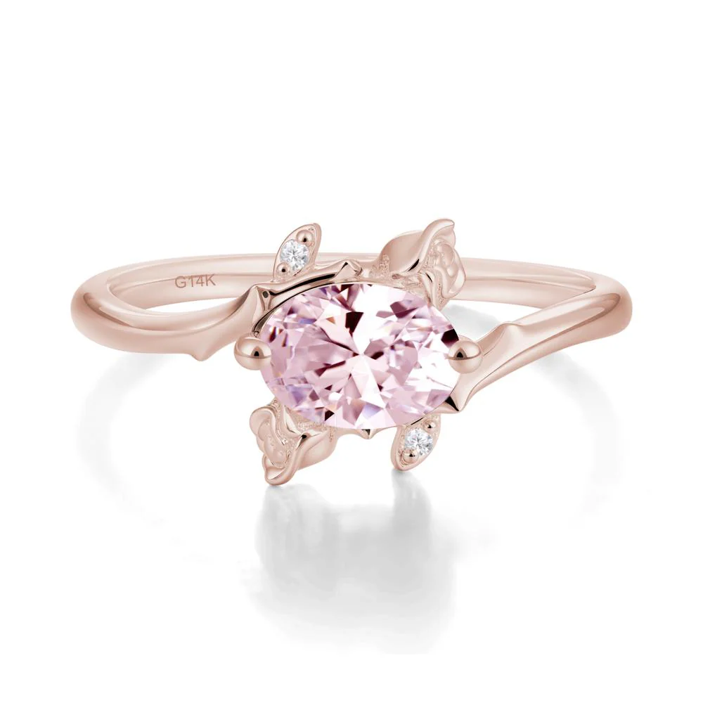 Romantic Floral Pink Cubic Zirconia Ring - Image 4
