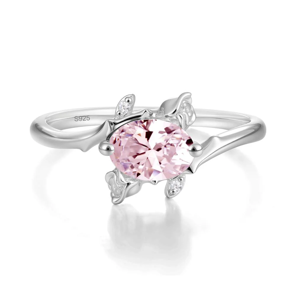 Romantic Floral Pink Cubic Zirconia Ring - Image 7