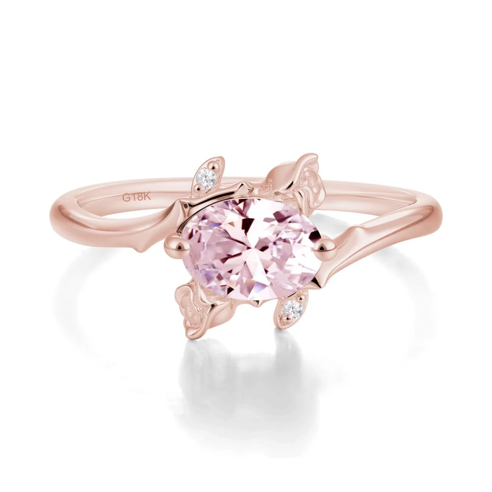 Romantic Floral Pink Cubic Zirconia Ring - Image 8