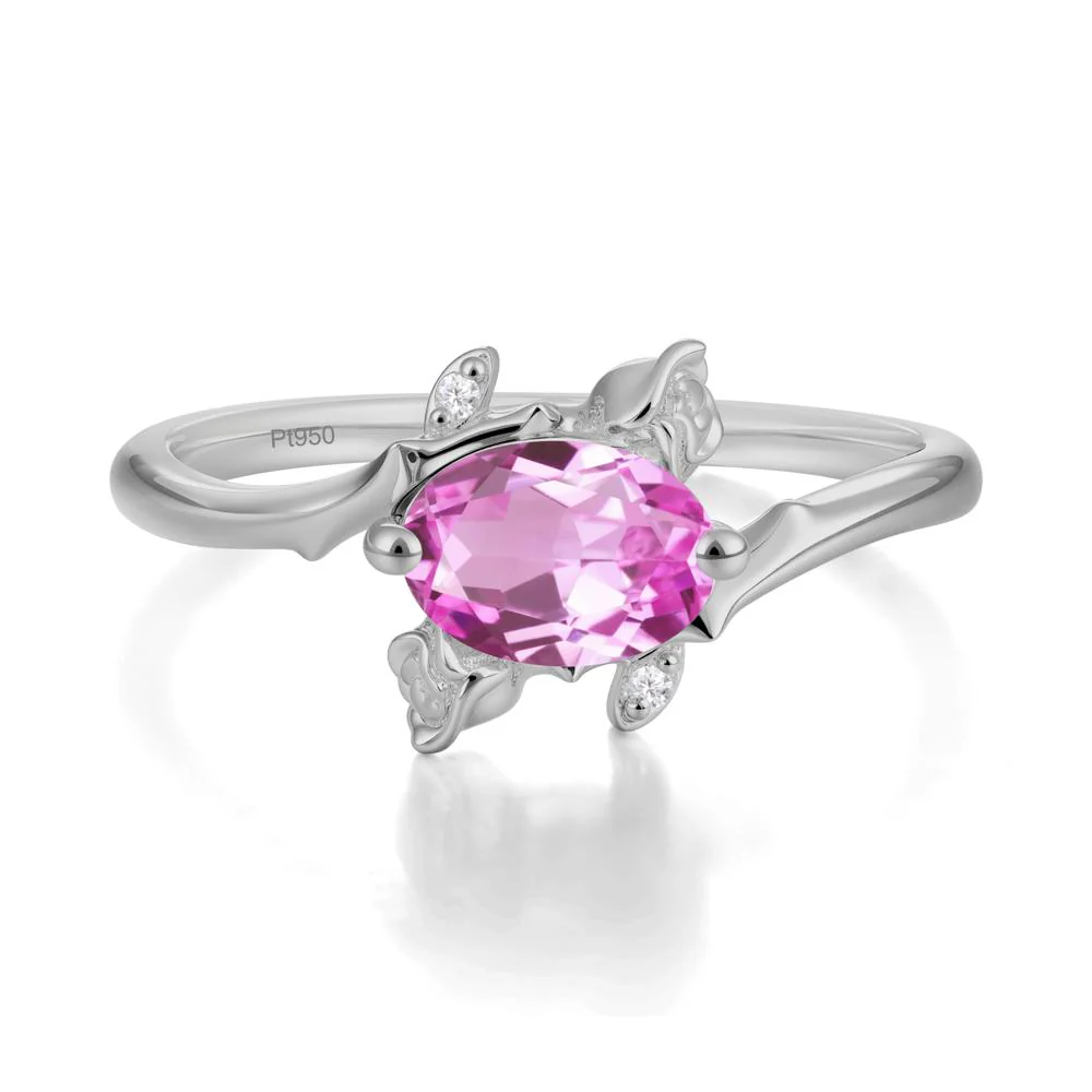 Romantic Floral Pink Sapphire Ring - Image 2