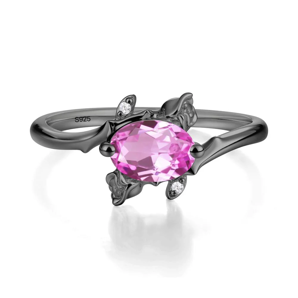 Romantic Floral Pink Sapphire Ring - Image 3