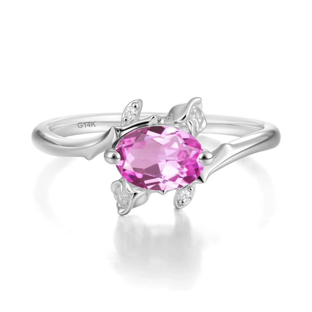 Romantic Floral Pink Sapphire Ring - Image 4