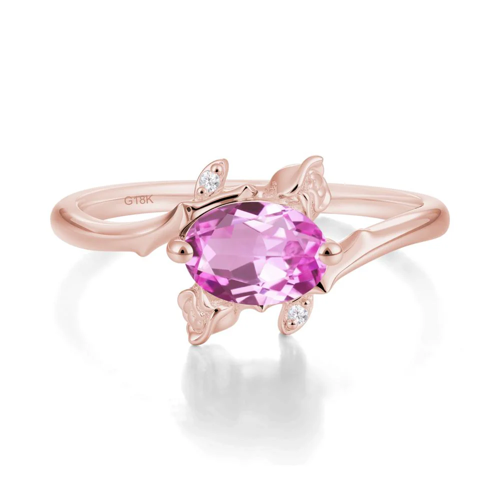 Romantic Floral Pink Sapphire Ring - Image 7