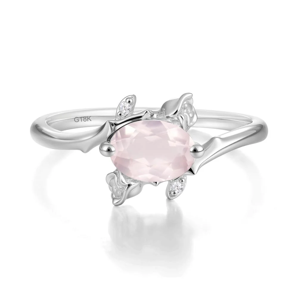 Romantic Floral Rose Quartz Ring - Image 4