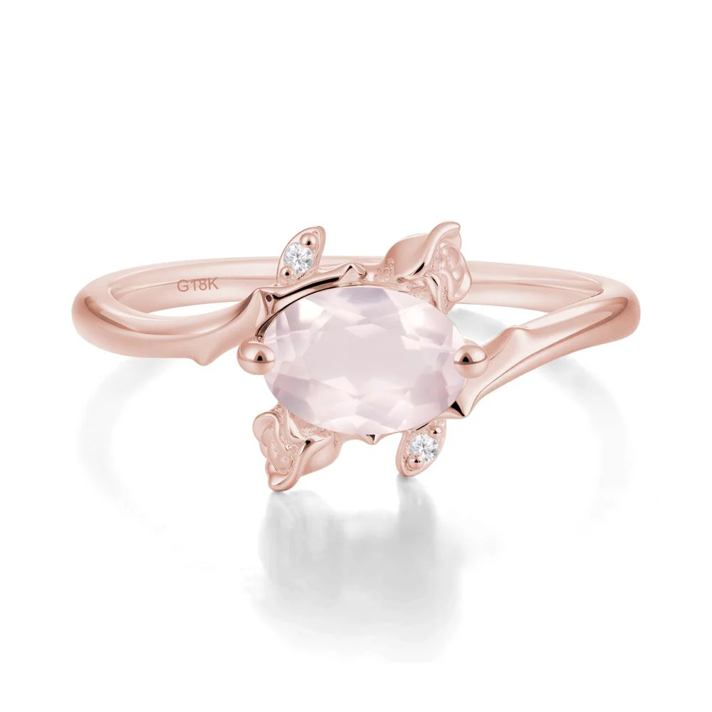 Romantic Floral Rose Quartz Ring - Image 5