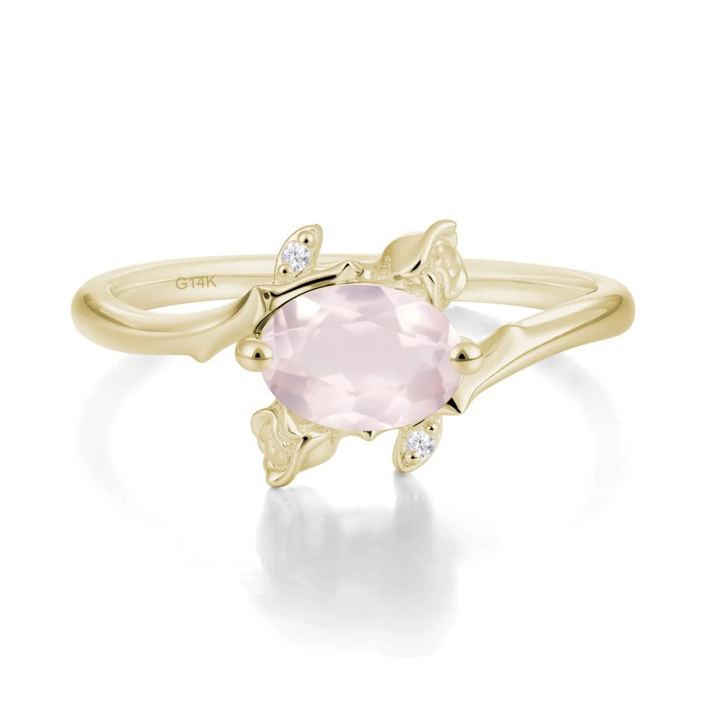 Romantic Floral Rose Quartz Ring - Image 9