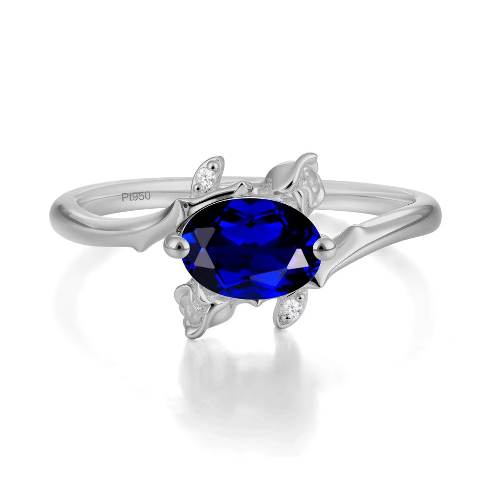 Romantic Floral Sapphire Ring - Image 3
