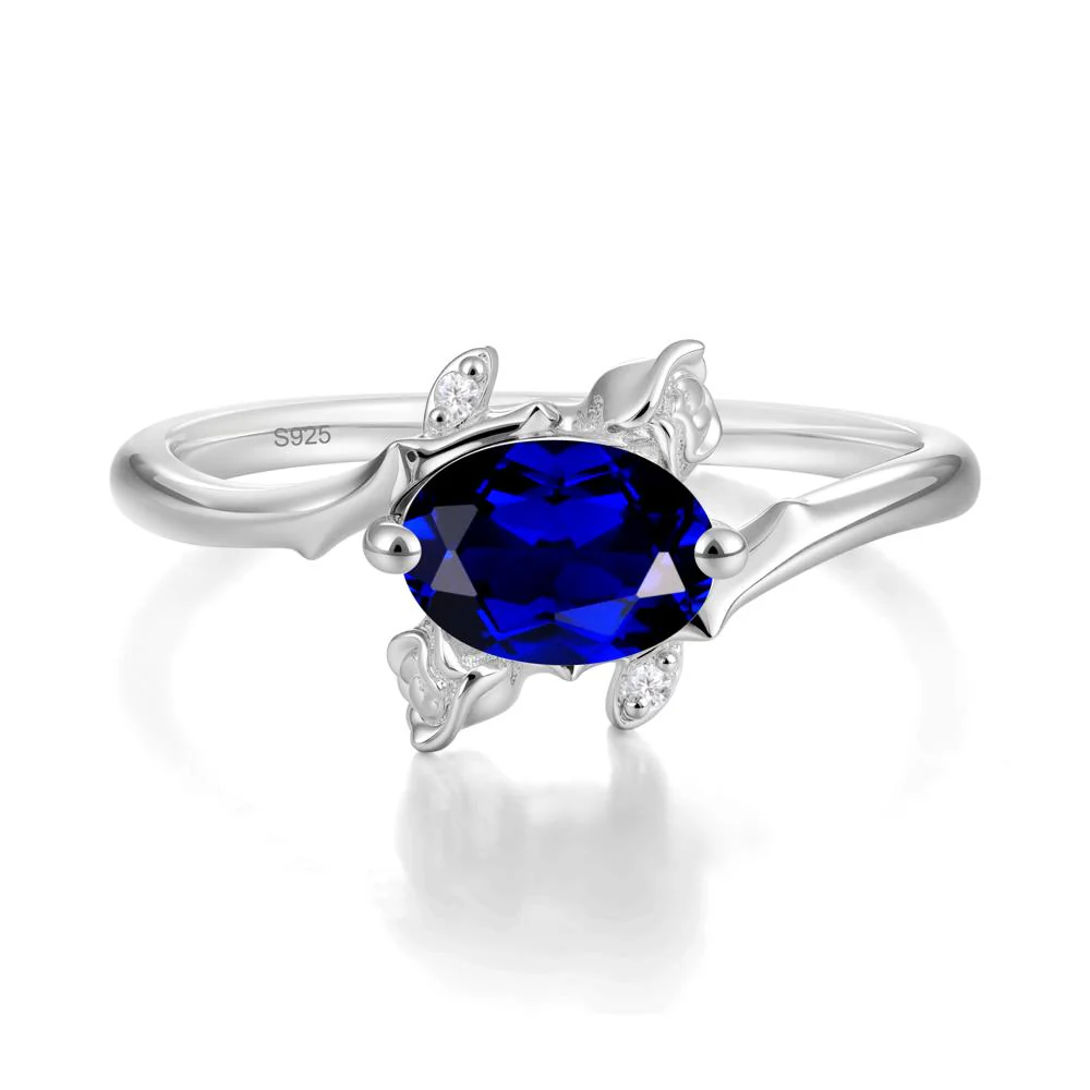 Romantic Floral Sapphire Ring - Image 4