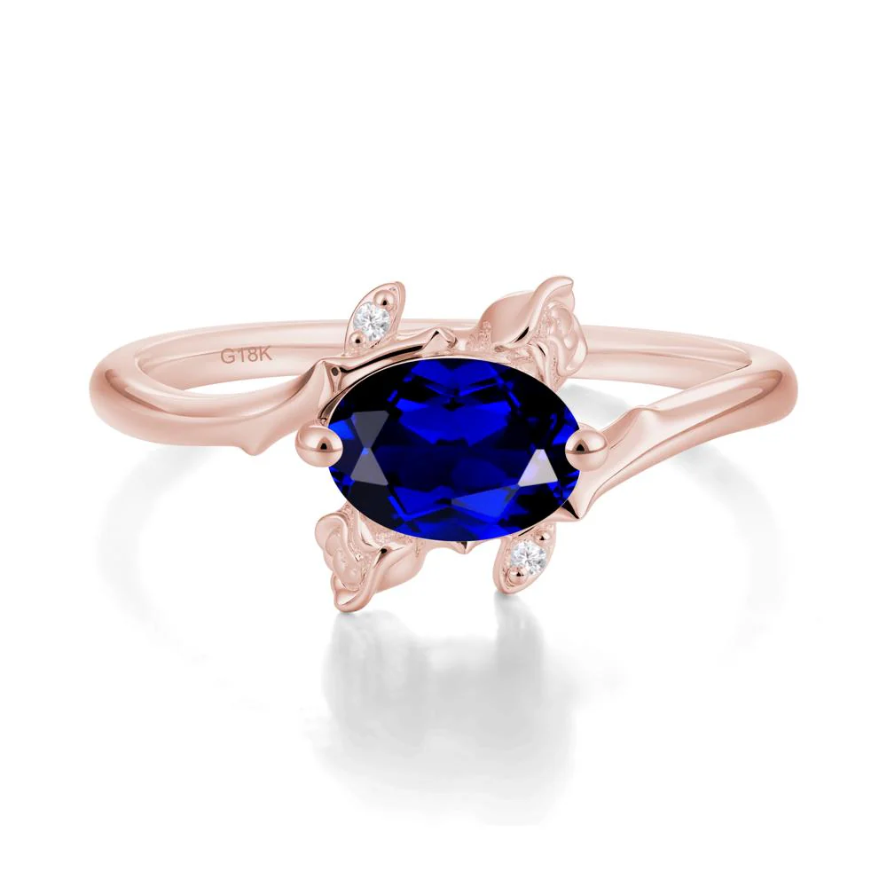 Romantic Floral Sapphire Ring - Image 7