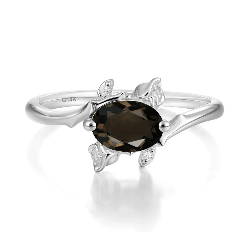 Romantic Floral Smoky Quartz Ring