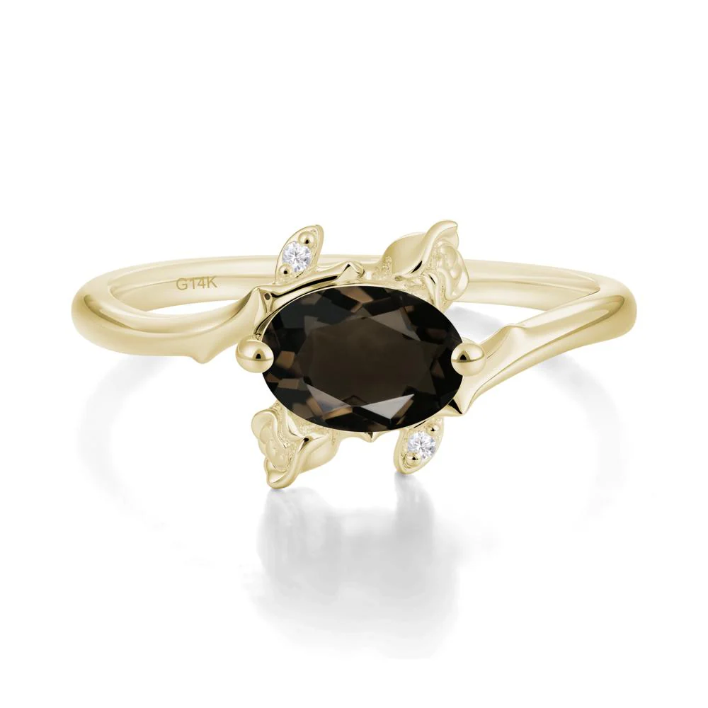 Romantic Floral Smoky Quartz Ring - Image 3