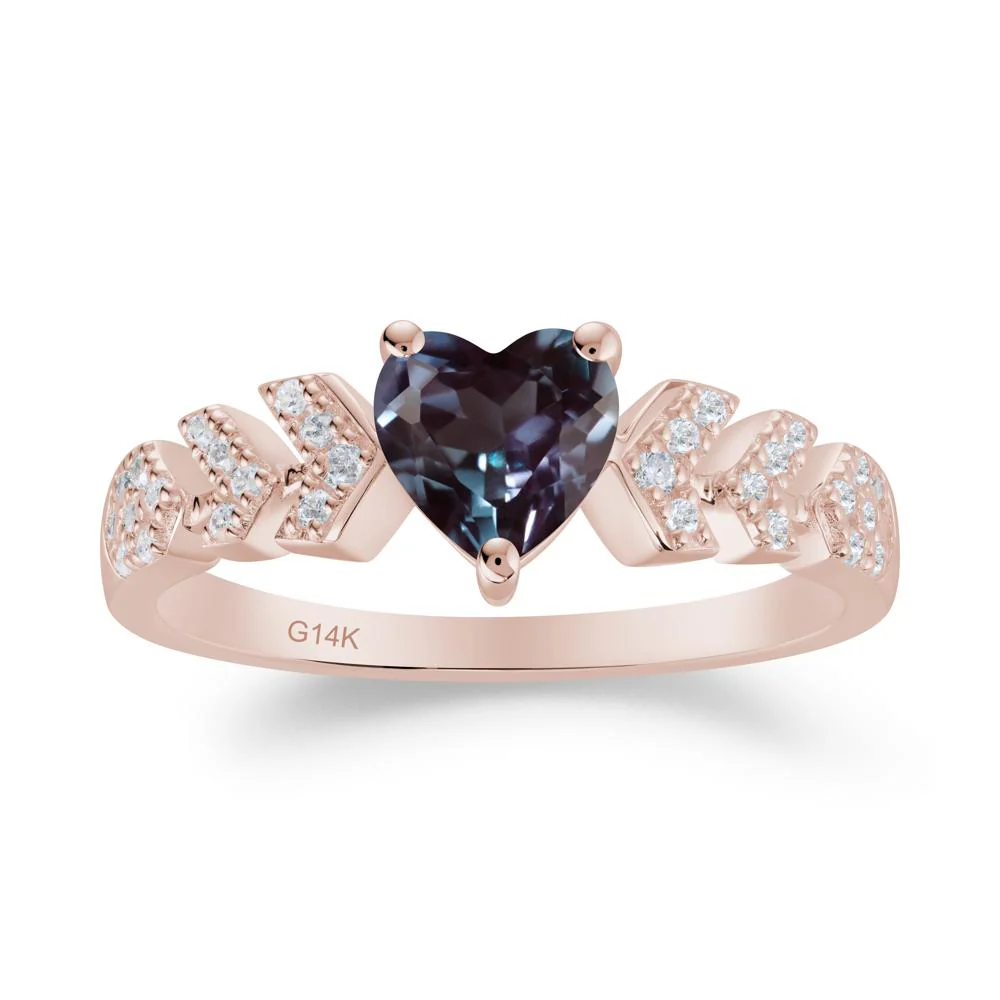 Romantic Heart Cut Alexandrite Statement Ring
