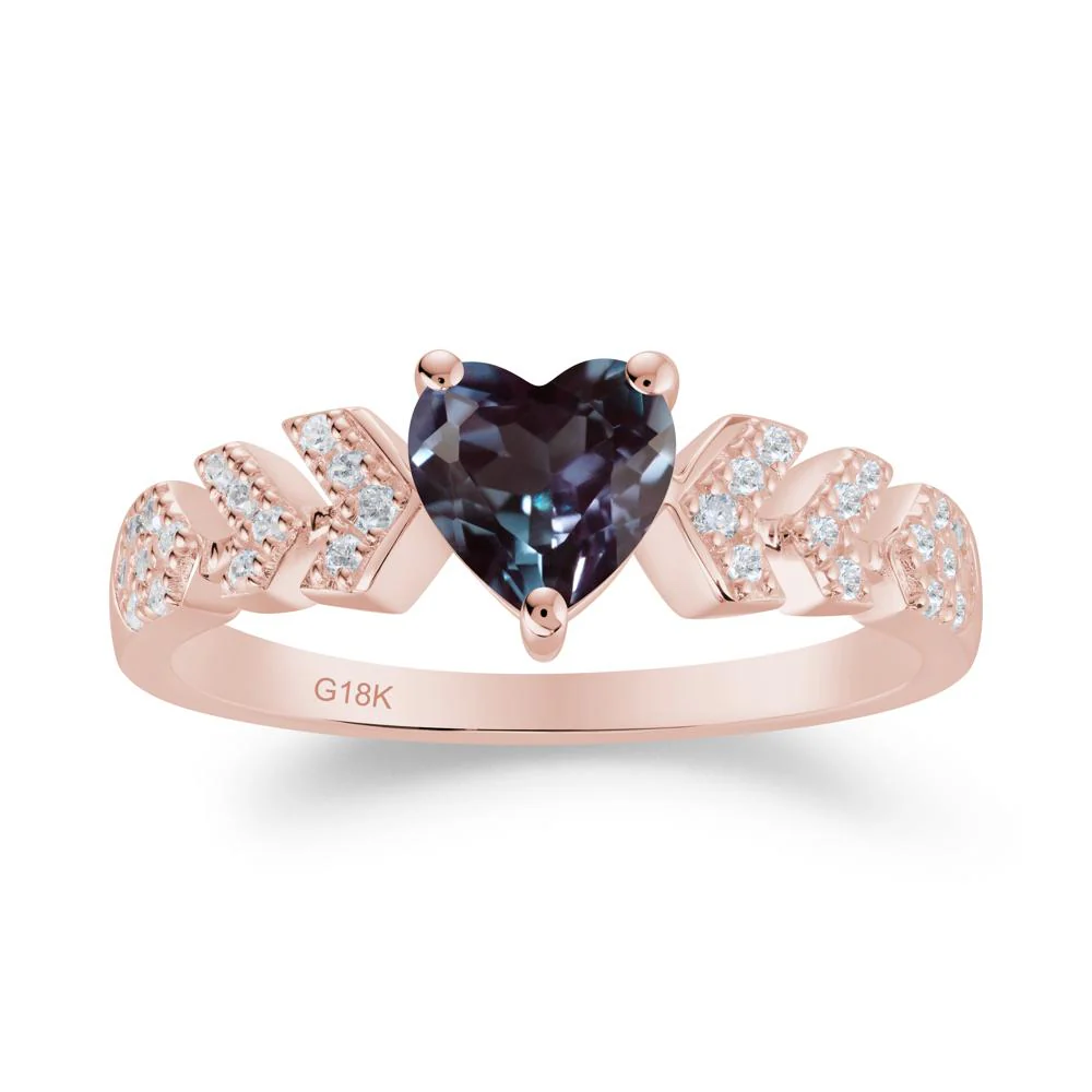 Romantic Heart Cut Alexandrite Statement Ring - Image 5