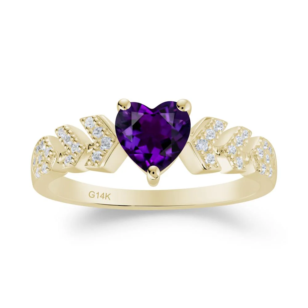 Romantic Heart Cut Amethyst Statement Ring