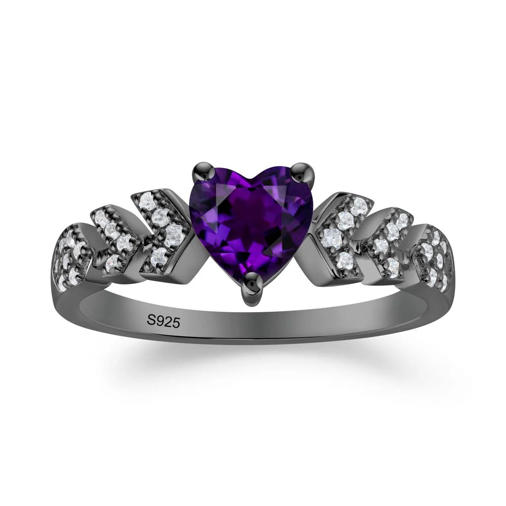 Romantic Heart Cut Amethyst Statement Ring - Image 2