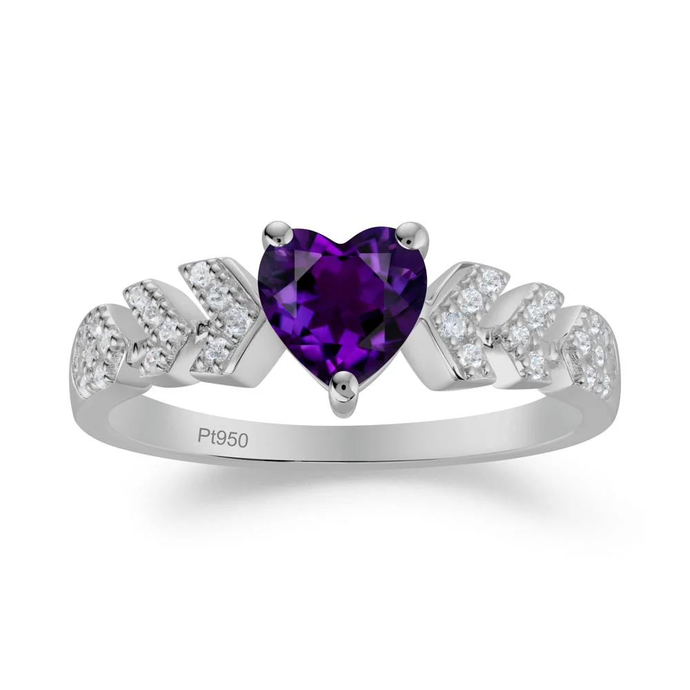 Romantic Heart Cut Amethyst Statement Ring - Image 6