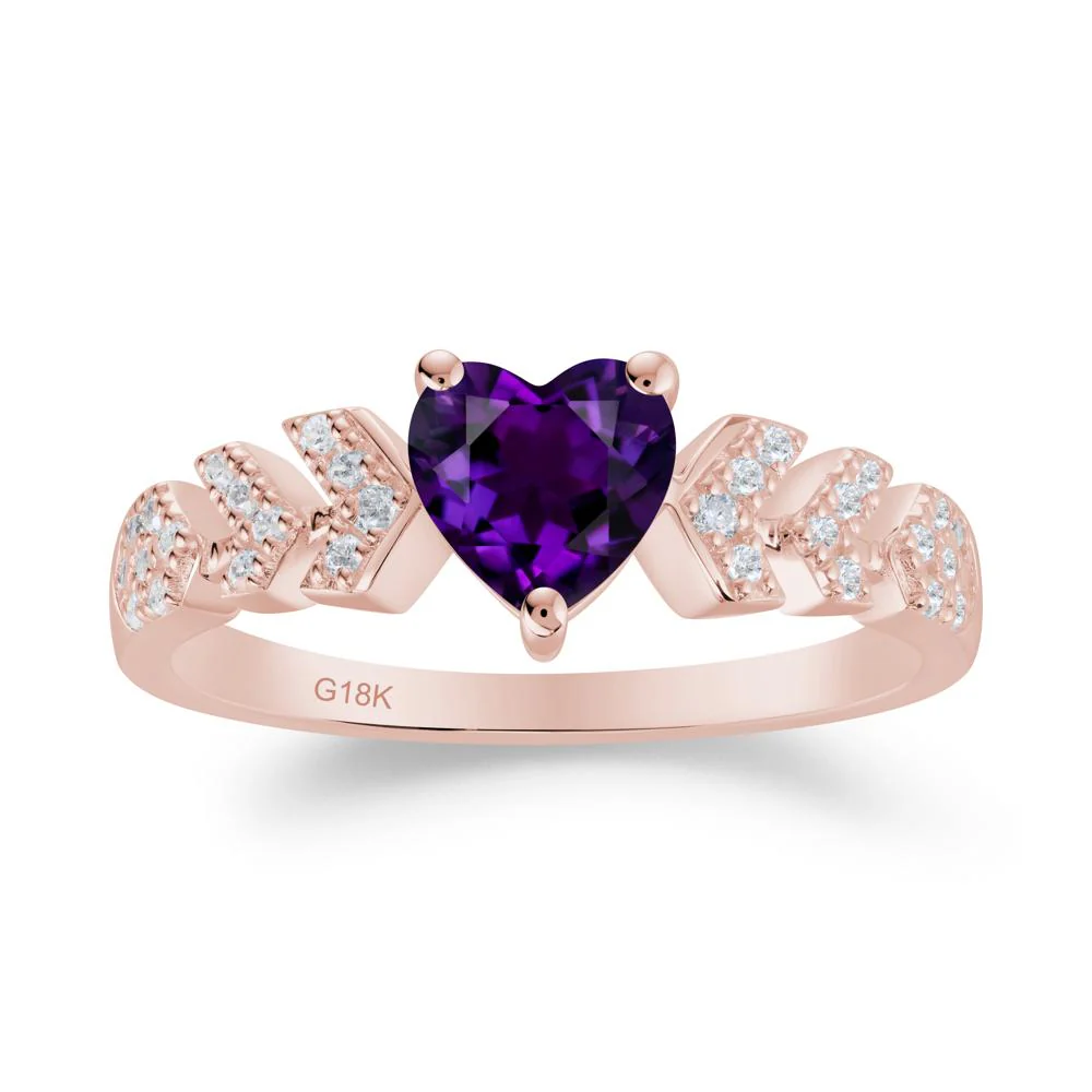 Romantic Heart Cut Amethyst Statement Ring - Image 8