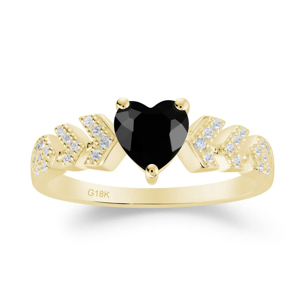 Romantic Heart Cut Black Spinel Statement Ring - Image 2
