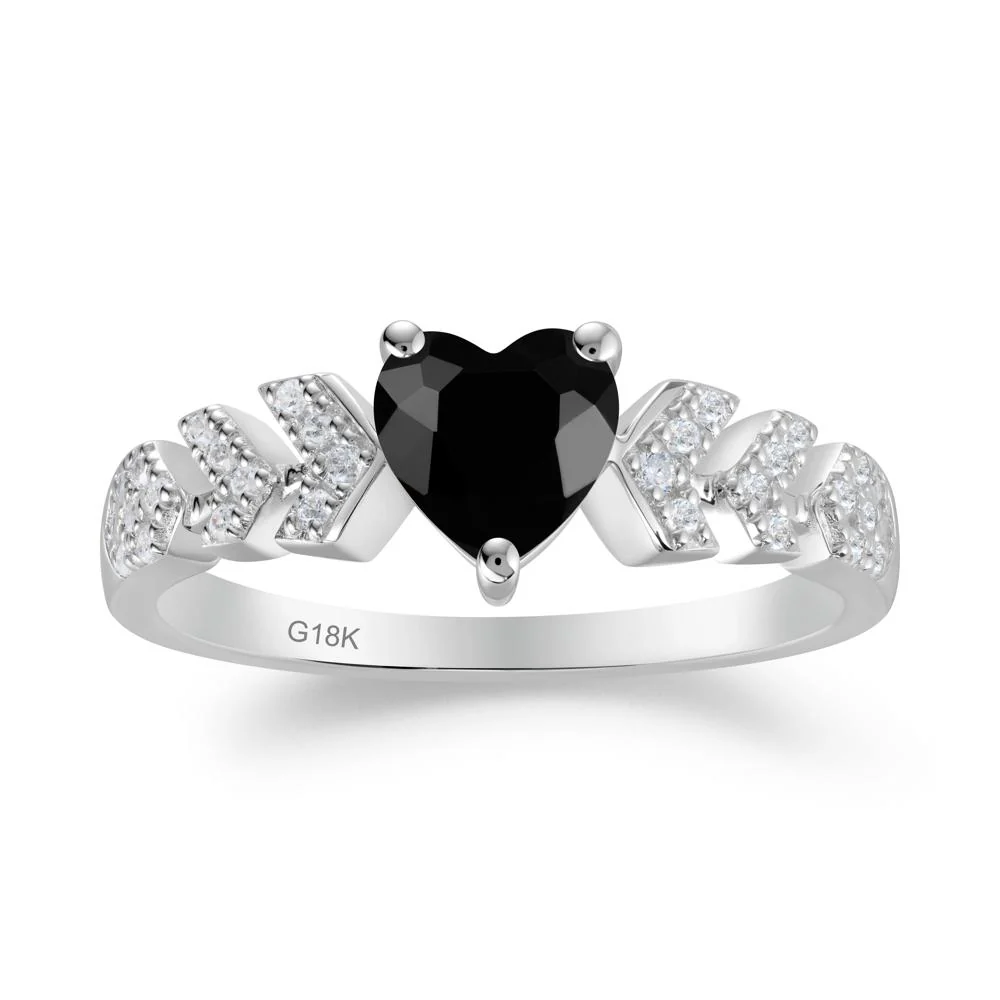 Romantic Heart Cut Black Spinel Statement Ring - Image 7