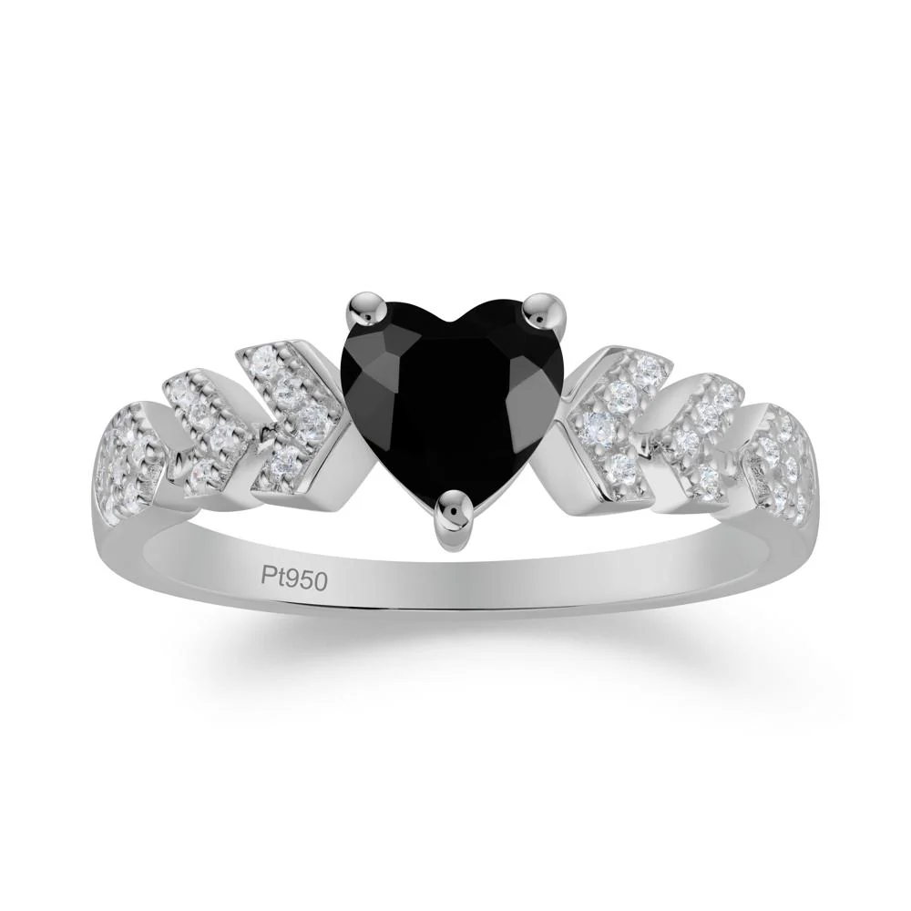 Romantic Heart Cut Black Spinel Statement Ring - Image 9