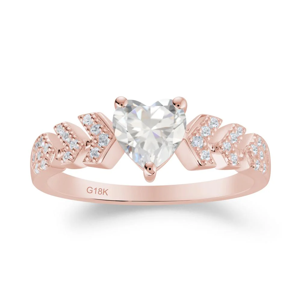 Romantic Heart Cut Cubic Zirconia Statement Ring - Image 4