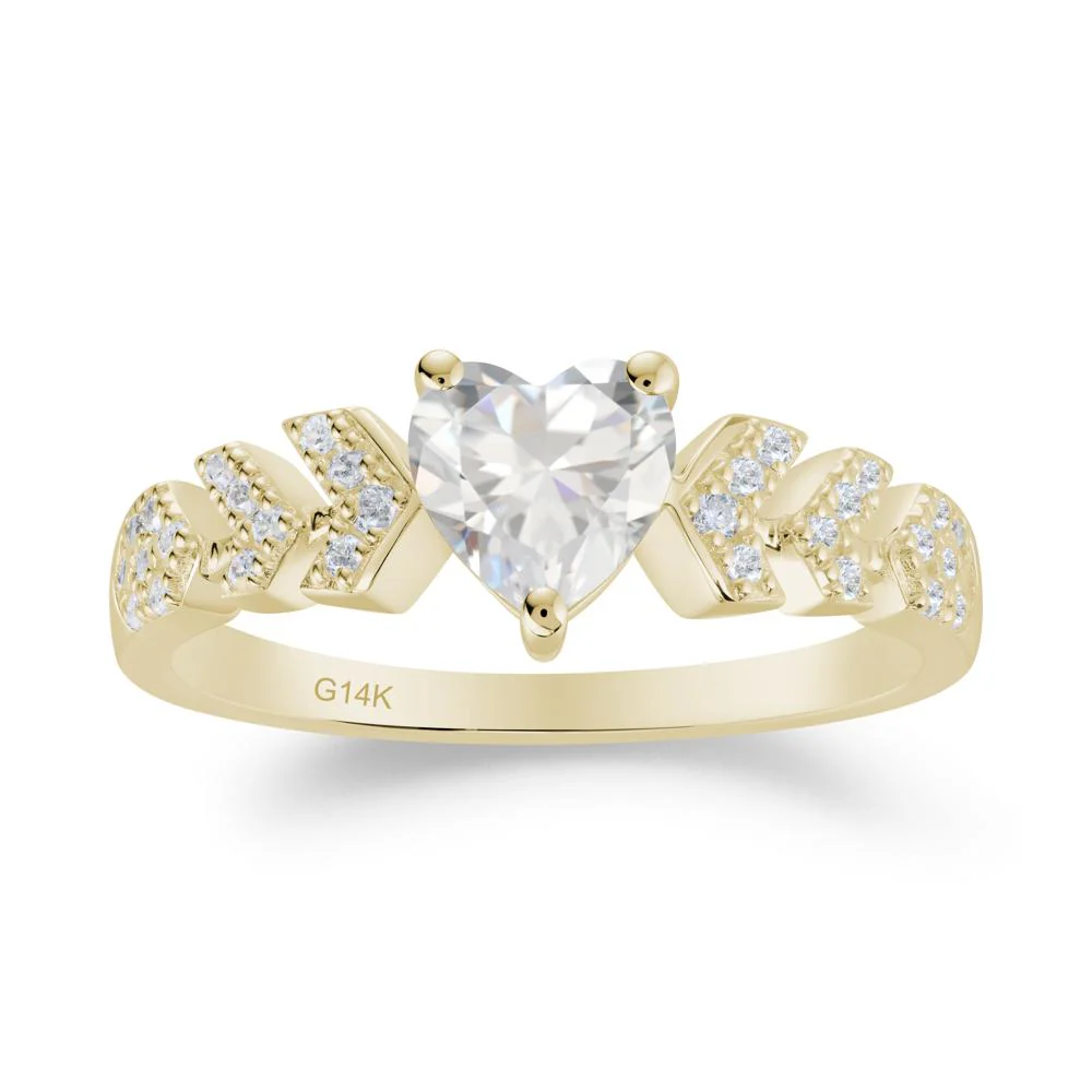 Romantic Heart Cut Cubic Zirconia Statement Ring - Image 5