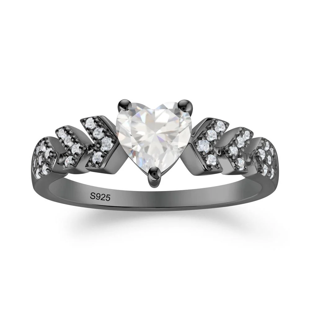 Romantic Heart Cut Cubic Zirconia Statement Ring - Image 7