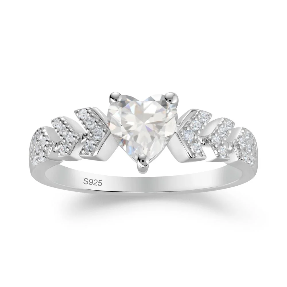 Romantic Heart Cut Cubic Zirconia Statement Ring - Image 9