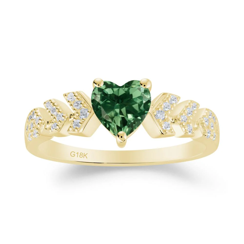 Romantic Heart Cut Green Sapphire Statement Ring - Image 5